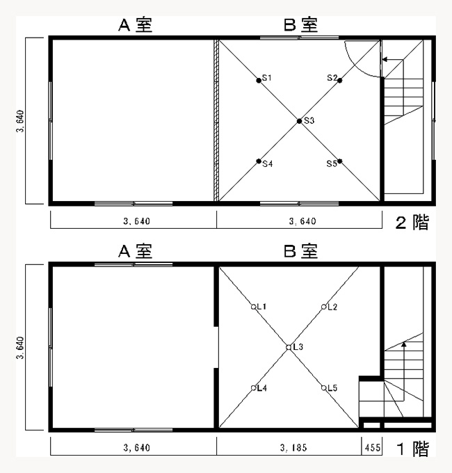 実大実験棟平面図(寸法単位:mm)